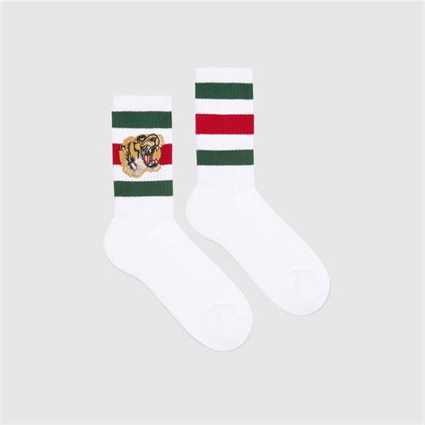 gucci tiger print socks|gucci stretch cotton socks.